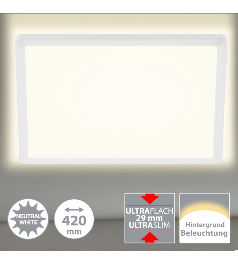PLAFONIERA CON RETROILLUMINAZIONE LED 42X42 CM, 3000 LM